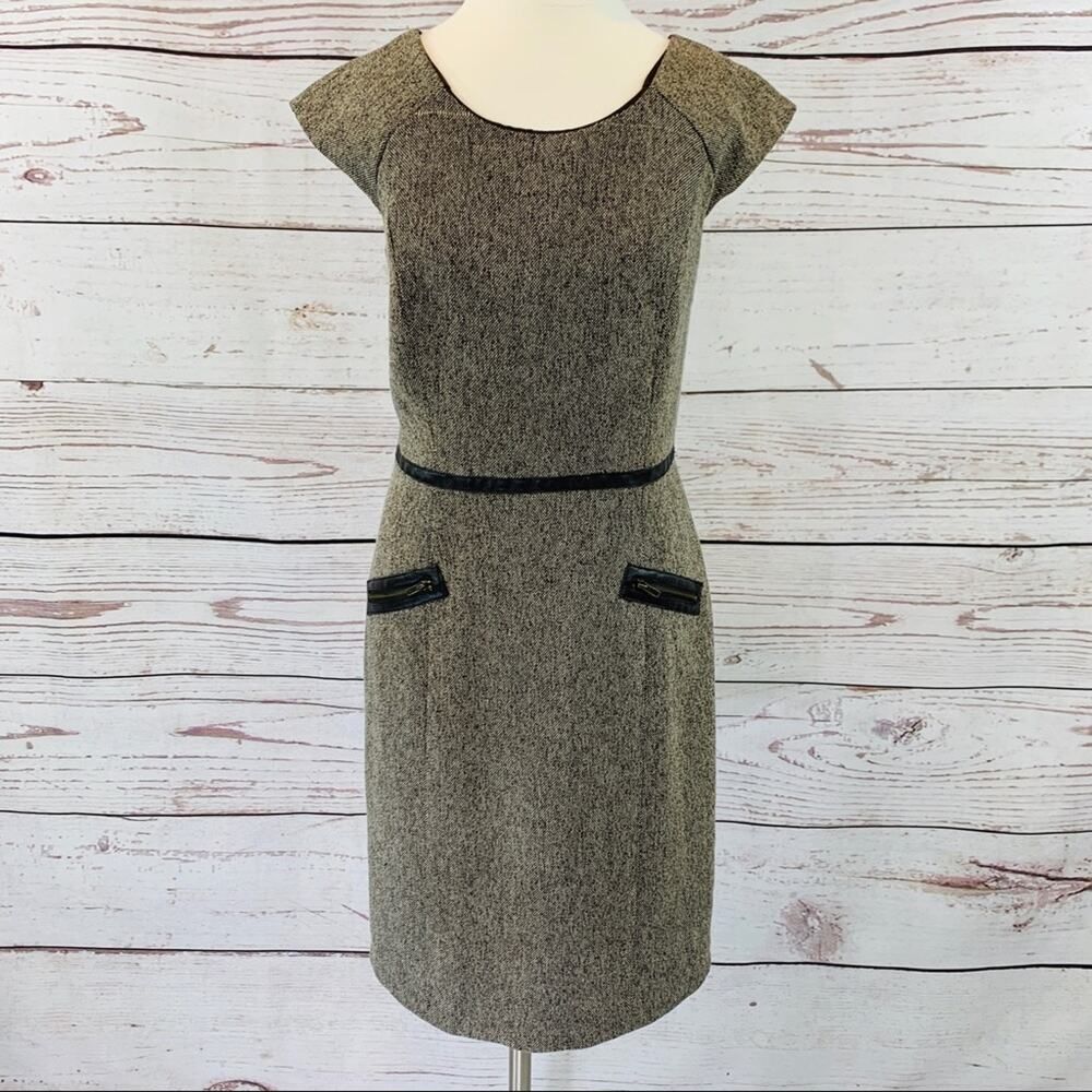 Sandra Darren brown beige sheath dress